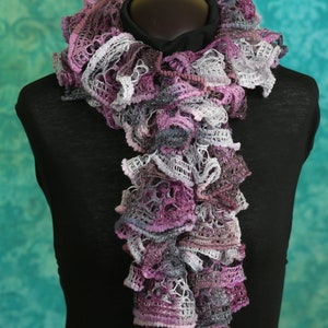 orchid shimmer ruffle scarf