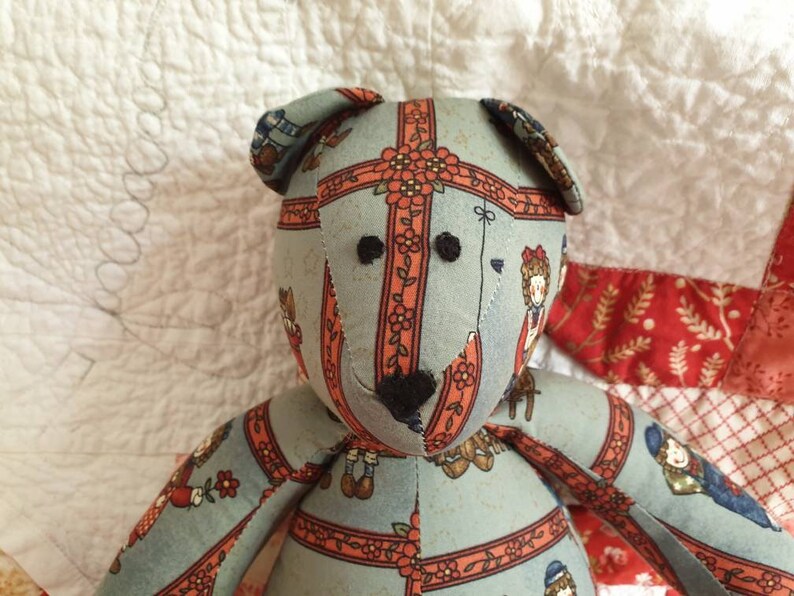 Small Teddy Bear Grey with printed Ragdolls /& Heart Nose