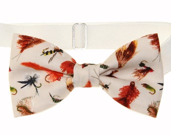 Boys Black /& White Mini Skulls Clip On Cotton Bow Tie