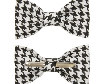 Choose Men/'s or Boys New Black With White Polka Dots Clip-On Cotton Bow Tie