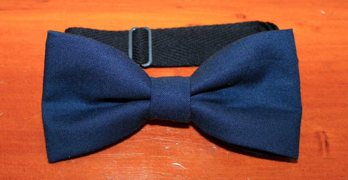 Indigo Blue Pre-Tied Cotton Bow Tie On Adjustable Strap | Etsy