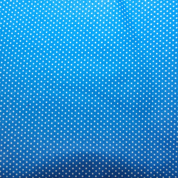 Blue White Pin Dots 100% Cotton Fabric - Choice of Half or Full Yard Cut - Quilting Sewing Fabric