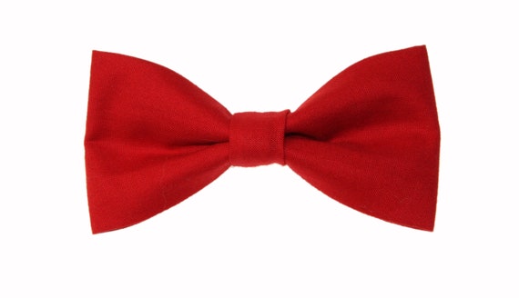 Boys Burgundy Red Clip On Cotton Bow Tie Bowtie amy2004marie