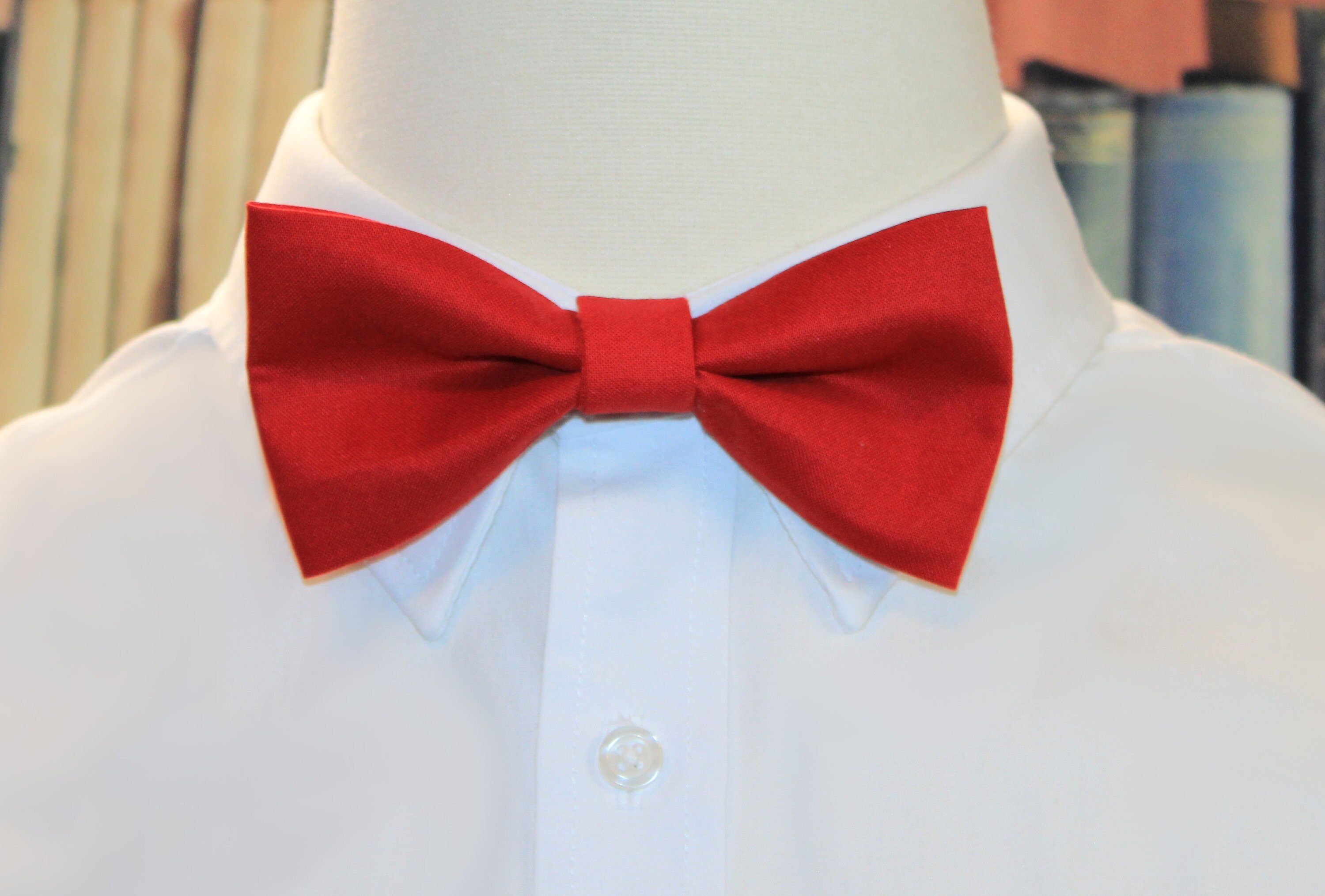 Free Shipping Rich Red ClipOn Cotton Bow Tie Men's Bow Etsy