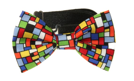 Uyoung Red Black Plaid Checkers Mens Pre-tied Bow Tie