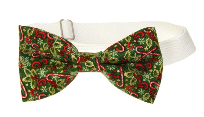 Mens Hunter Green Pre-Tied Cotton Bow Tie On Adjustable Twill Strap Bowtie