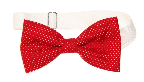 Mens Holiday Dots Pre-Tied Cotton Bow Tie On Adjustable Twill Strap