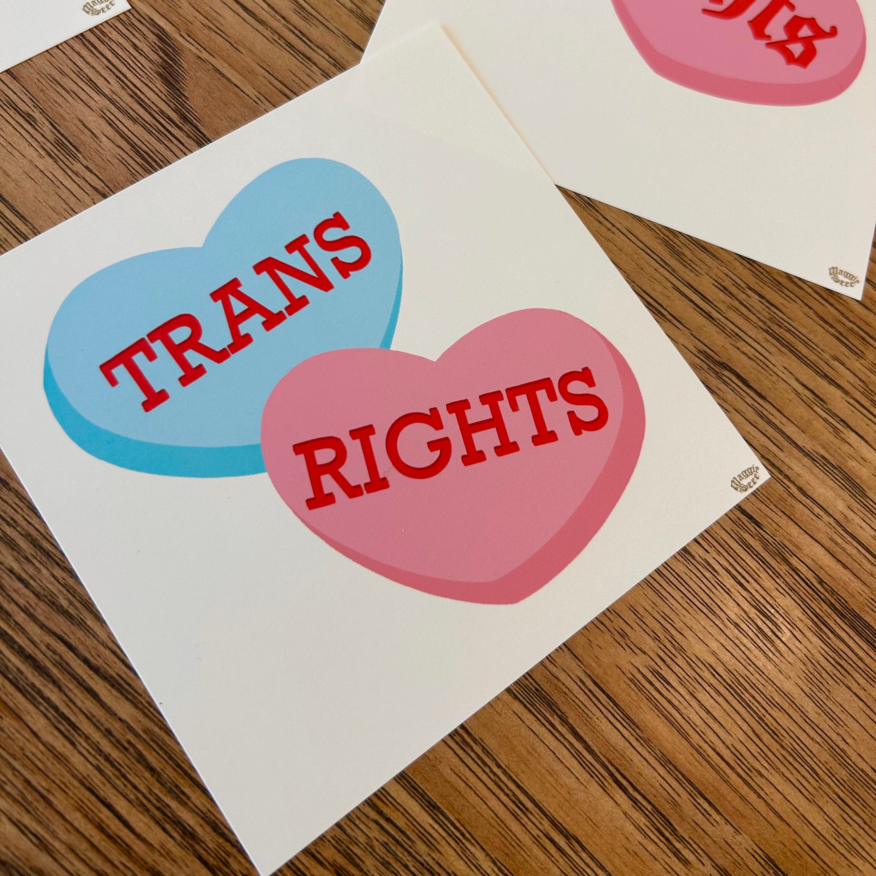 Candy Hearts Trans Rights Art Print Regular Font Pastel Gallery Wall ...