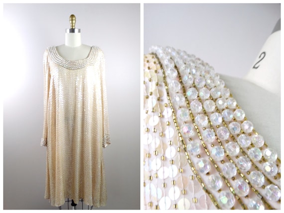 Peach sequin shop dress