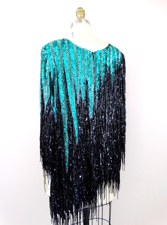 Bob Mackie Fringe Beaded All Sequined Mini Dress … - image 9