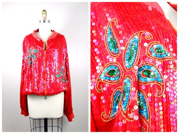 bright red bomber jacket