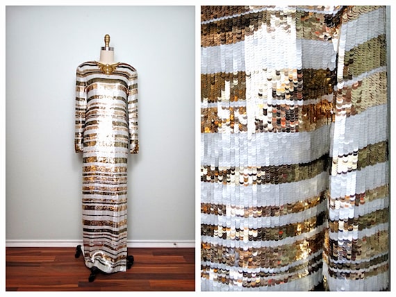 designer white sequin dress NINA White Sequin Midi Dress