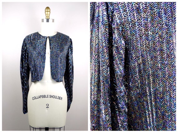 HEAVY Beaded Bolero / Dressy Cocktail Evening Shrug / Glass Bead  Embellished Cropped Jacket - Etsy