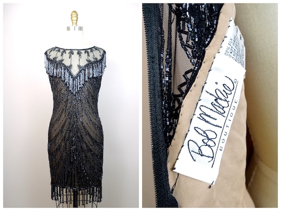 Bob Mackie Fringe Beaded Mini Dress // Designer C… - image 10