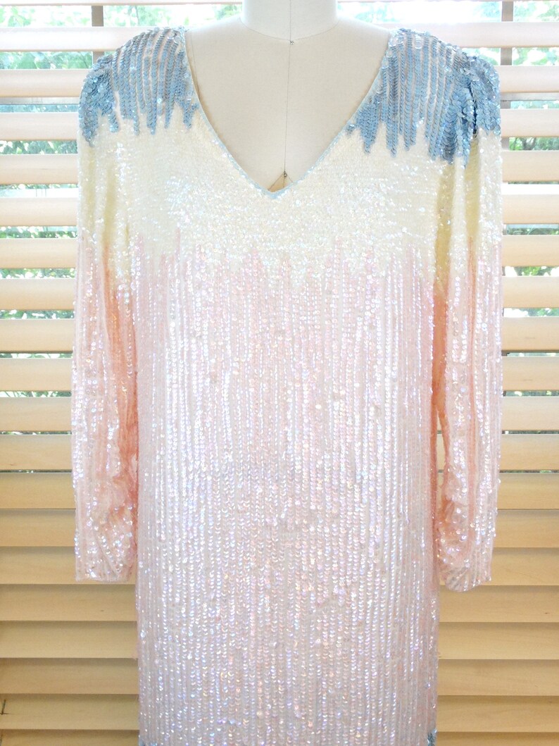 iridescent sequin gown
