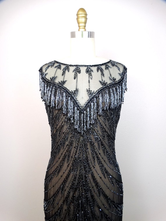Bob Mackie Fringe Beaded Mini Dress // Designer C… - image 2