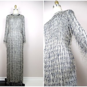 50er 60er Jahre Perlen Fransen Kleid SCHWER / 50er 60er Perlen Fransen Kleid