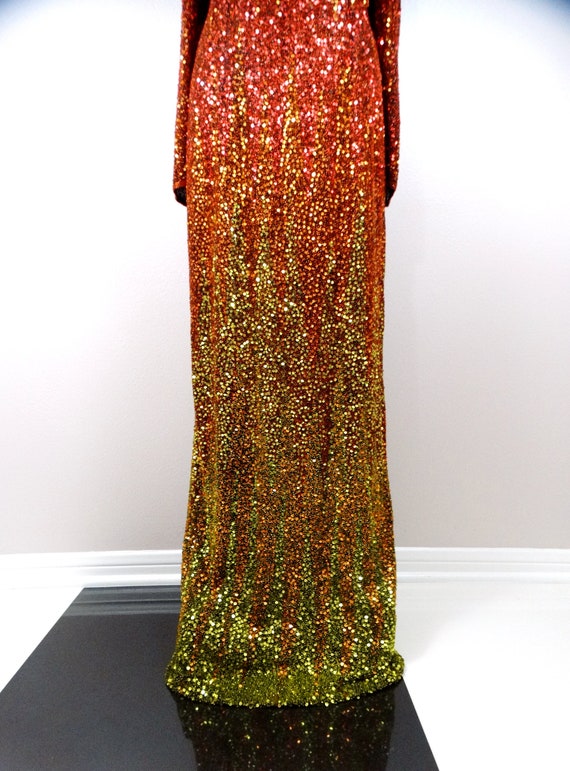 Naeem Khan Ombré Beaded Sequin Gown // Vintage Co… - image 3