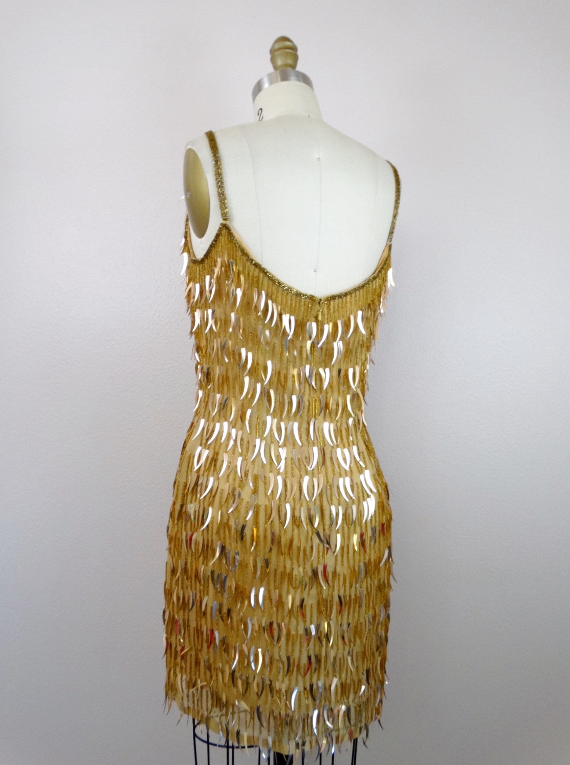 green emerald velvet dress Champagne Supernova Mesh Spandex Gold Fringed Dress – HARMONIA NY main image 0