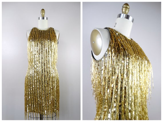 Gatsby Gold Beaded Black Fringe Dress Gatsby Gold Beaded Black Fringe Dress