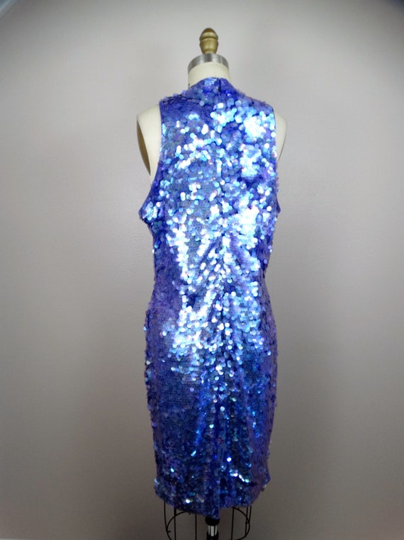 L/XL Purple Paillette Sequin Dress // Sparkling G… - image 6