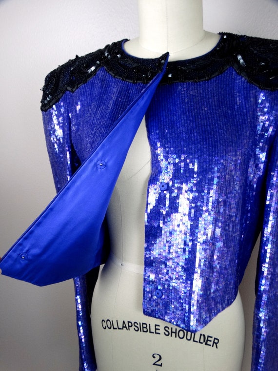 Carolina Herrera Sequined Bolero / Vintage Coutur… - image 6