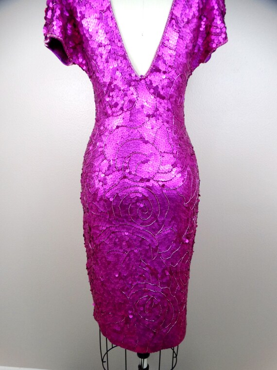 strapless open back dress Atel Dress in Nylon Spandex Magenta main image 1