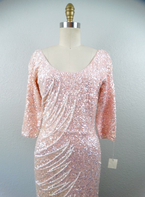 topshop sequin dress pink Bandeau Top In - 34% Off Free Returns! 50s 60s Iridescent Sequin Wool