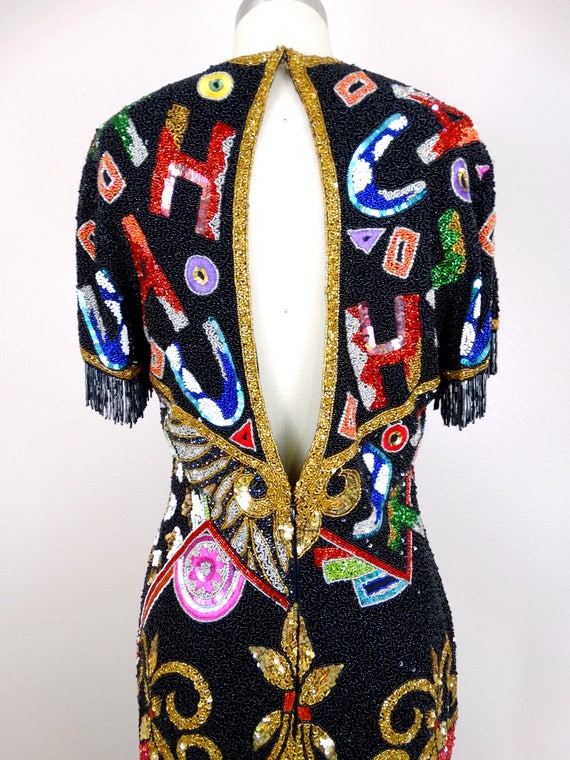 naeem khan beaded fringe dress BEADED FRINGE TANK DRESS
