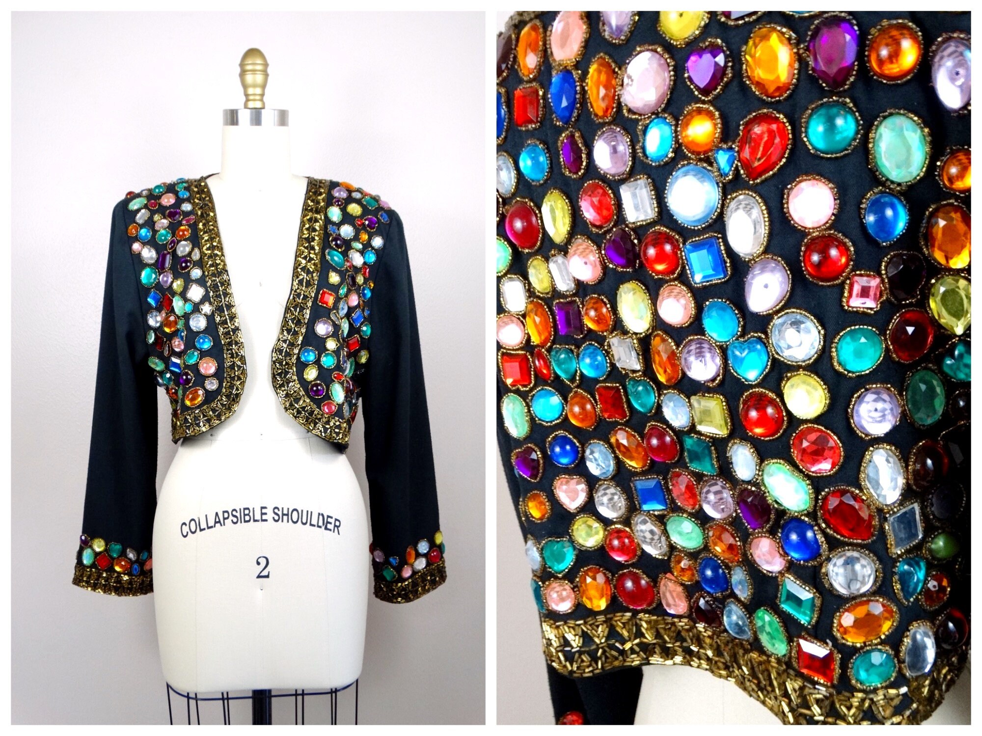 RARE Dazzling Bejeweled Bolero // GLAM Jewel Embellished