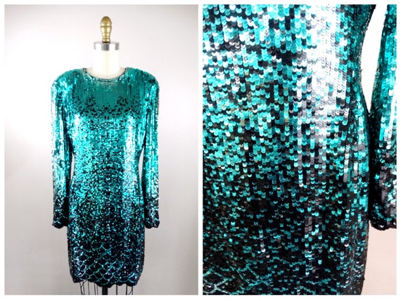 next teal sequin dress