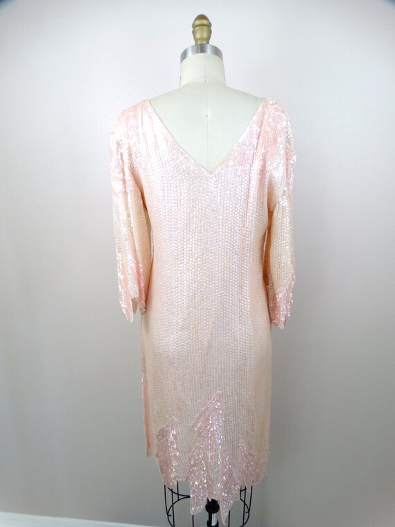 Iridescent Blush Pink Sequin Dress / Pastel Pink … - image 7