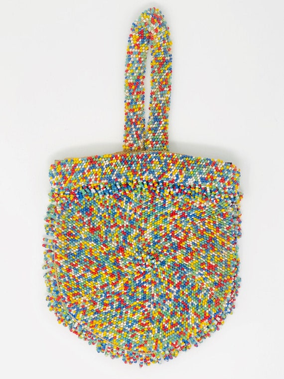 30s 40s Vintage Seed Beaded Clutch // Hand Beaded