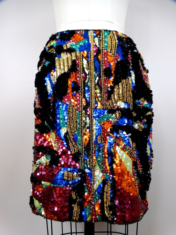 Heavily Beaded Sequined Skirt w/ Blazer Dress Sui… - image 4