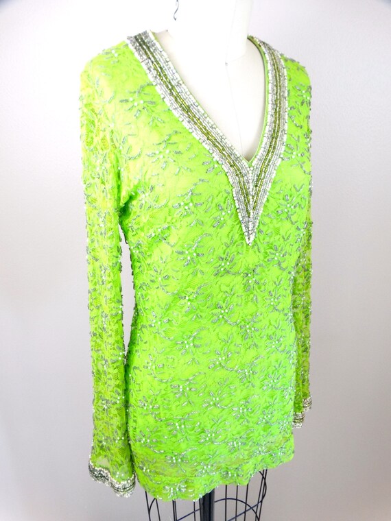 60s Rhinestone Encrusted Lace Top // Midcentury M… - image 2