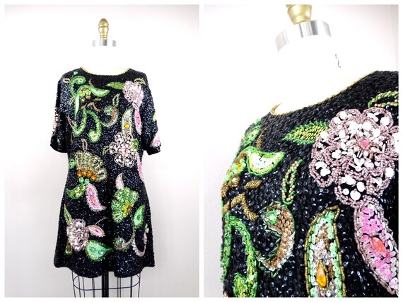 60s Mod Sequined Micro Mini Dress ‣ 1960’s Rhinest