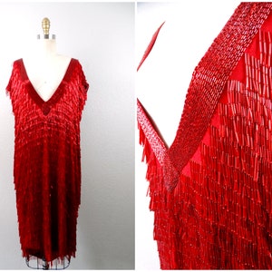 50er 60er Jahre Perlen Fransen Kleid / Festliches Kleid mit Fransen / 50er 60er Jahre Kleid für Mutter der Braut