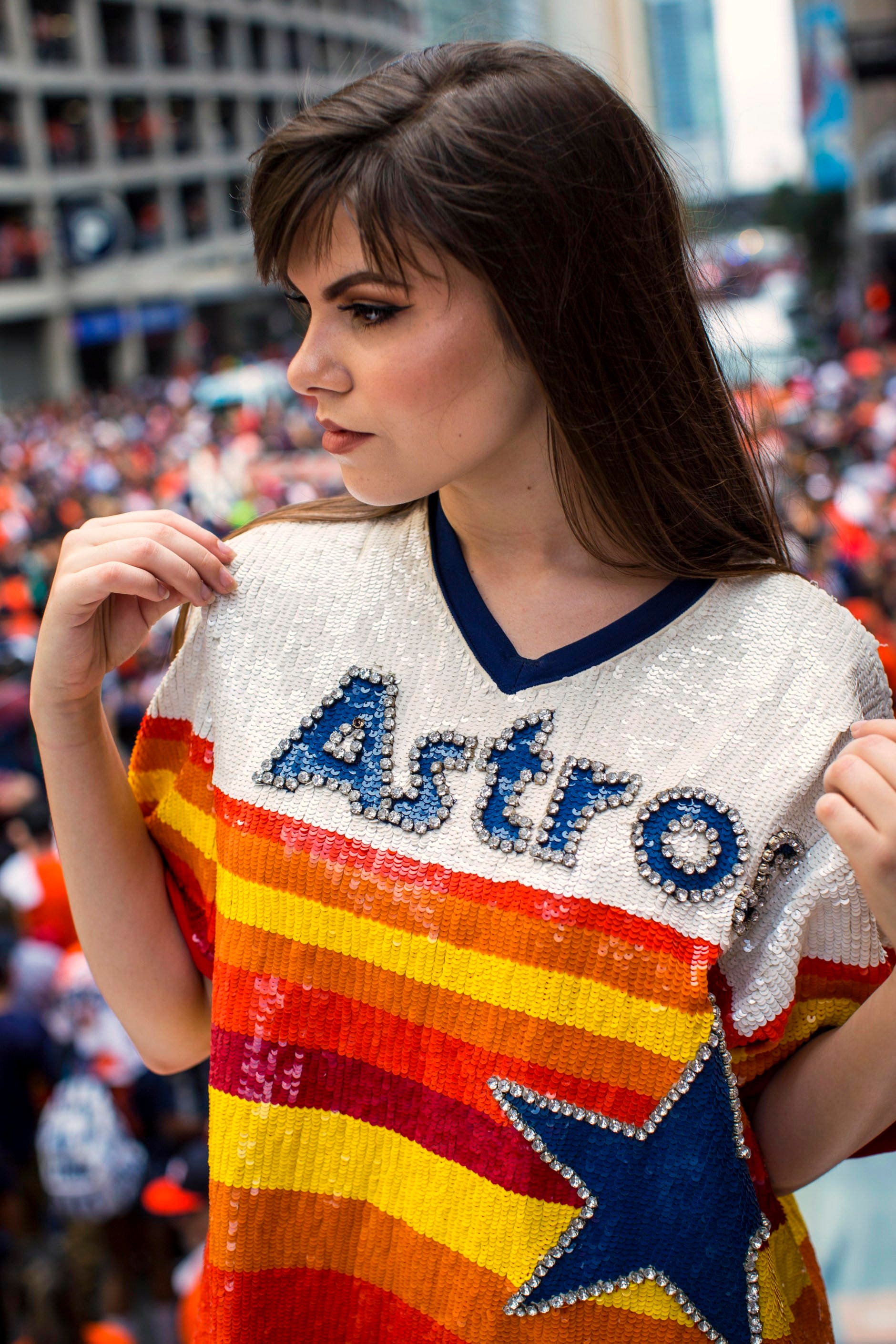 CRAIG BIGGIO Sequined Rainbow Jersey // Hall of Fame 7 -  Sweden