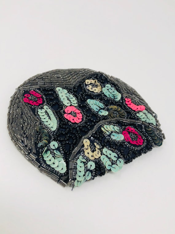 30s 40s Sequin Embellished Coin Purse // 1940s Vi… - image 4