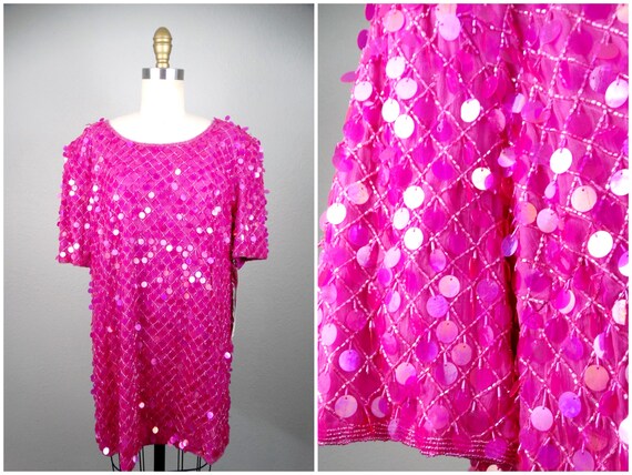 slim fit dress slacks Strapless Sequin Mini Dress- Hot Pink 4 main image 0