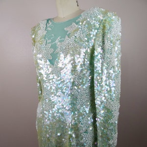 Iridescent Sequin Butterfly Dress in Seafoam