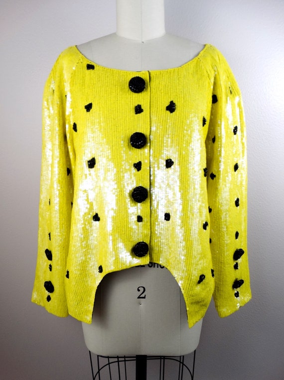 Geoffrey Beene Couture Sequin Top / Vintage Sequi… - image 3