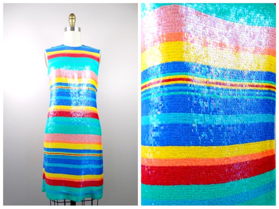 90s Ralph Lauren Sequined Dress // Silk Sequin Em… - image 10