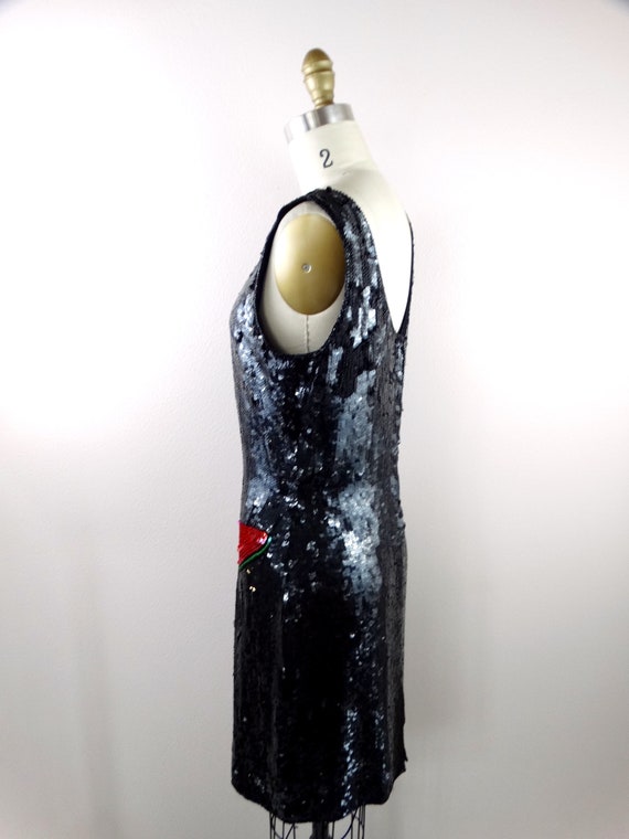 S/M Pop Art Glam Sequin Dress / RARE Abstract Seq… - image 5