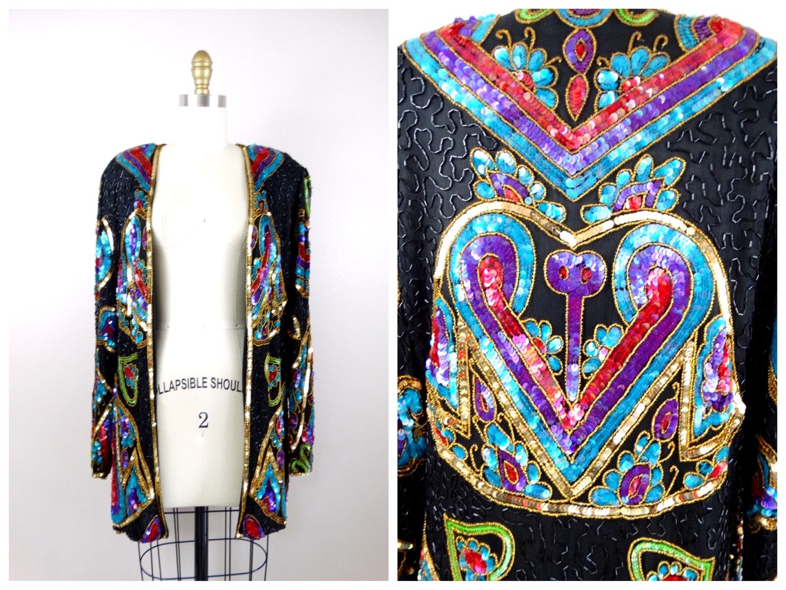 sequin star and heart jacket