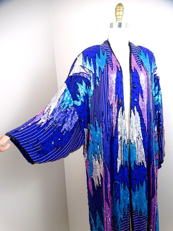 ELECTRIC Sequin Duster // Retro Indigo Purple Blu… - image 7