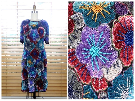 GLAM Bright Sequined Dress // Rainbow Sequin Dress