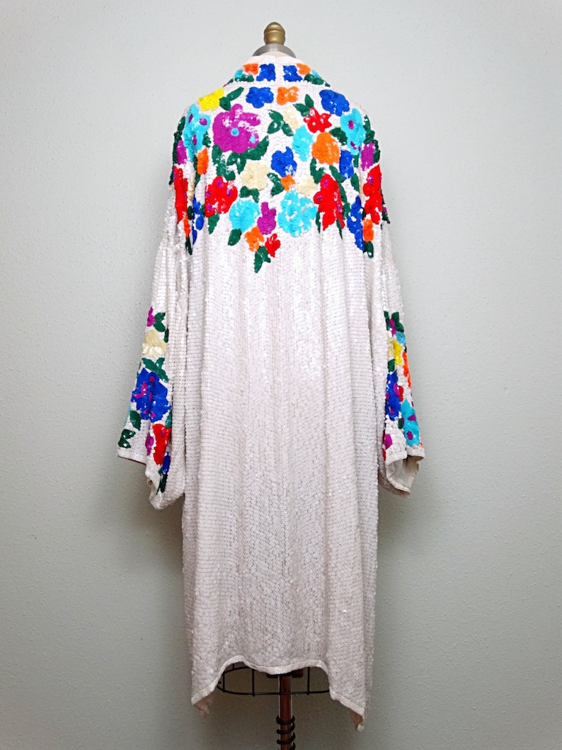 Reserved Boho Sequin Kimono Coat / Bright Bohemian Novelty Etsy