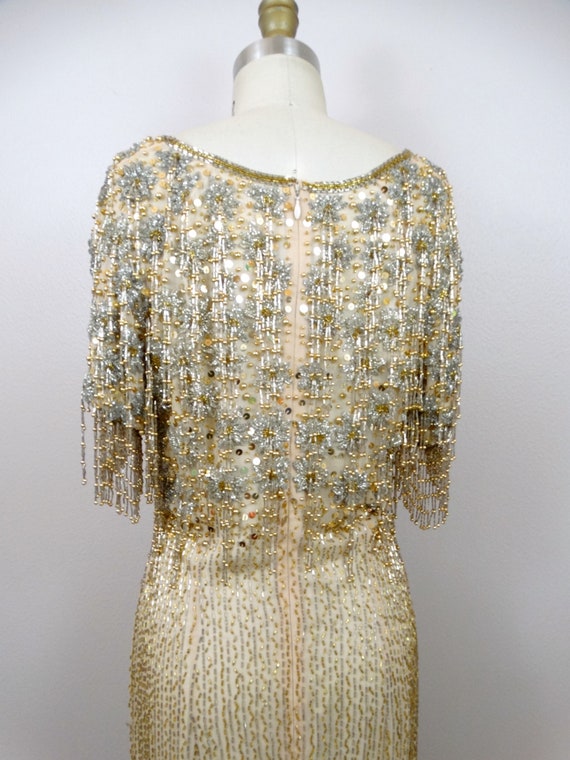 DAZZLING Beaded Fringe Gown // Avant Garde Vintag… - image 8