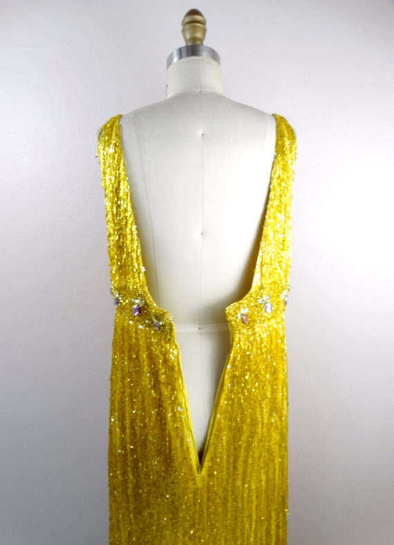 50s Heavily Beaded Fringe Dress / 1950s Couture V… - image 9